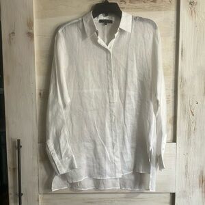 Lafayette 148 New York White Button Down Shirt